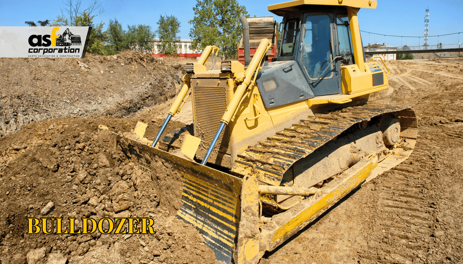 Bulldozer preparing site for new home construction